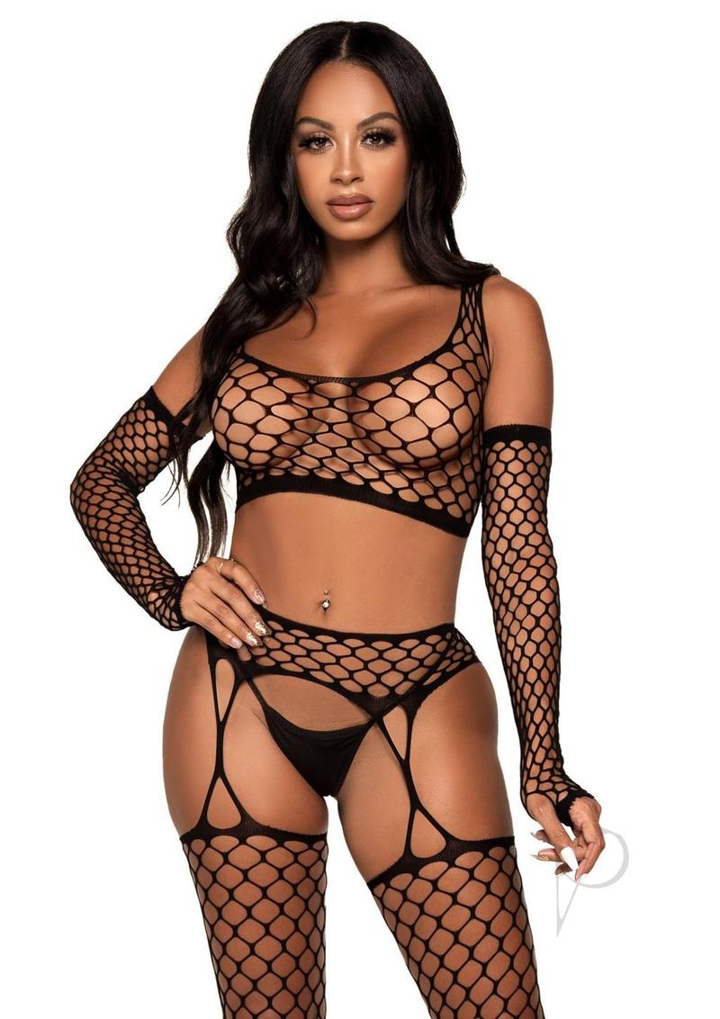 Net Crop Top Stocki… - image