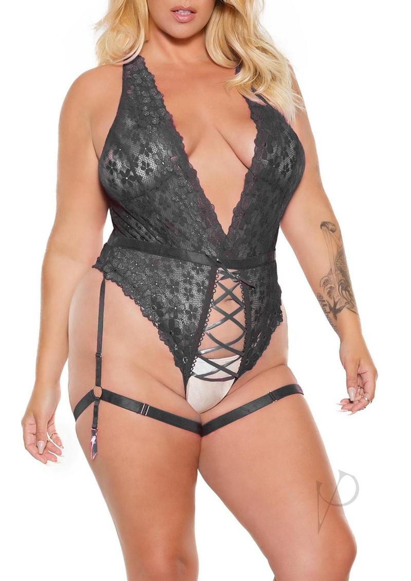 Crotchless Teddy Bl… - image